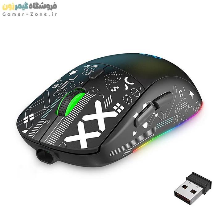 موس گیمینگ بی سیم حرفه ای اچ ایکس اس جی مدل HXSJ T90 (Printed Pattern) Wireless